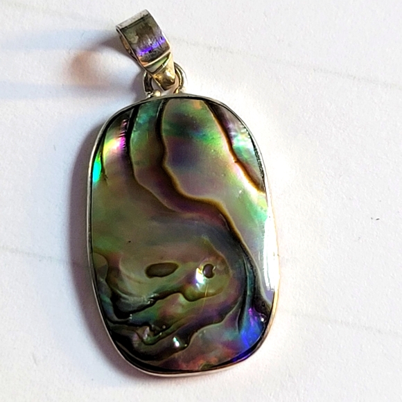 Source Unknown Jewelry - Abalone shell pendant in sterling silver